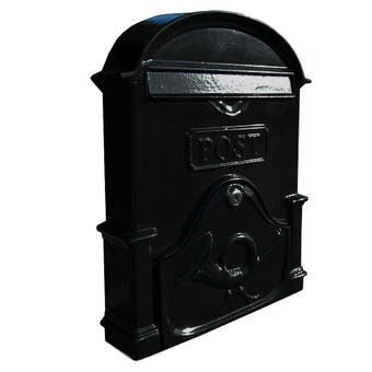 The Brosna Cast Aluminium Post Box - Slim Black Gloss