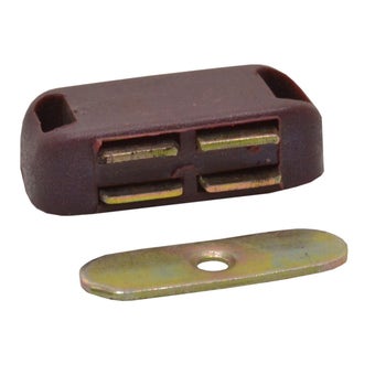 Brown Magnetic Door Catches for Cupboards and Wardrobes 43mm – Pack of 2