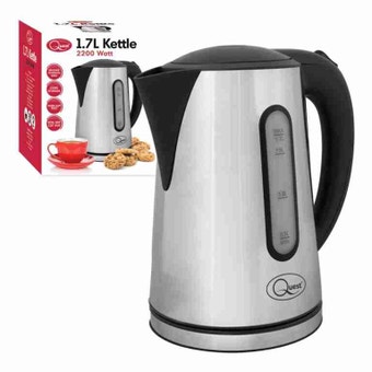 Quest Brushed Steel Kettle - 1.7L