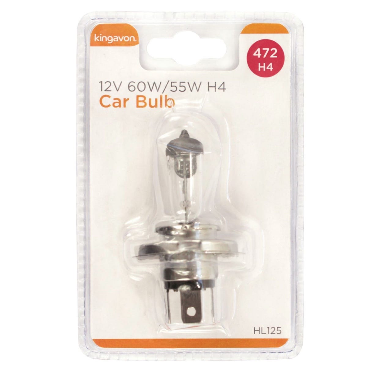 Kingavon 12V 60W/55W H4 Car Bulb – Long Life Waterproof Dustproof Headlight Replacement 472 CE UKCA Approved