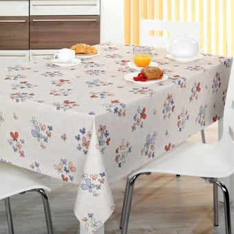 Butterfly Pattern Wipeable Oilcloth Durable and Easy Clean Tablecloth Material I Sold Per Metre