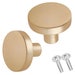 Brushed Brass Classic Cabinet Knob Set 30mm – Aluminium Round Furniture Handles I Pack of 2