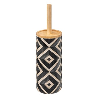 Canvas Black and Beige Toilet Brush