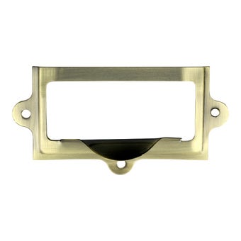 Card Label Frame With Pull - Antique Brass