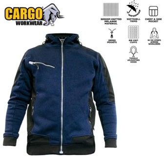 Cargo Action Black & Navy Zip Up Hoodie - 2XLarge