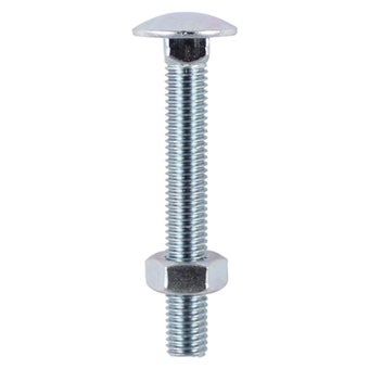 Timco Carriage Bolts & Hex Nuts Zinc Plated M8 x 100mm – Pack of 4 Timber Fixing Bolts