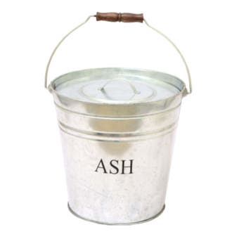 Castle Living Galvanised Ash Bucket & Lid