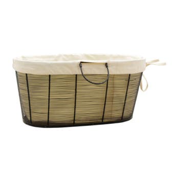 Castle Living Oval Wire Mesh Log Basket With Lining