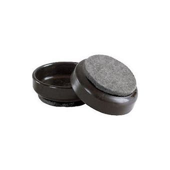 Felt Based Castor Cups Brown 60mm (Pack of 4)