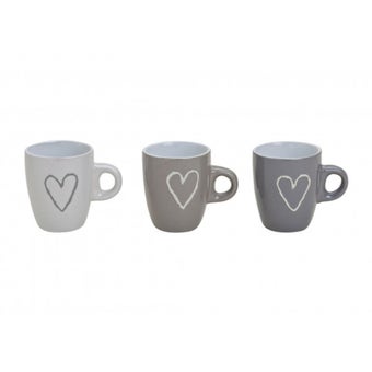 Ceramic Expresso Heart Mugs 7cm - Assorted Colours