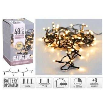 Christmas 48 LED Battery Operated String Lights 350cm – Warm White