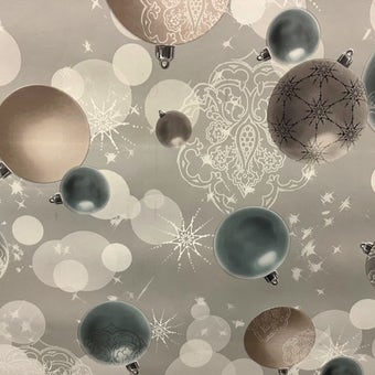 Christmas Bauble Blue & Silver Oilcloth / Tablecloth