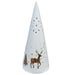 Christmas Ceramic LED Cone Decoration with Pine Trees and Deer - 22cm x 9cm - 1 Piece
