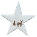 Christmas Ceramic Star Decoration with Pine Trees and Deer - 23cm x 5cm