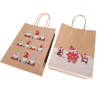 Christmas Gift Bag with Natural Cord15x20cm