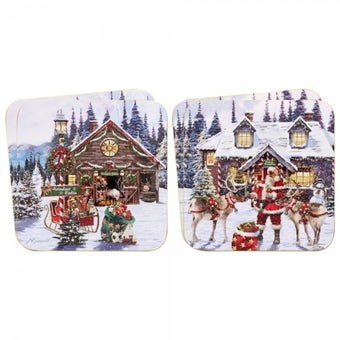 Christmas Range Santa Coasters - Set of 4