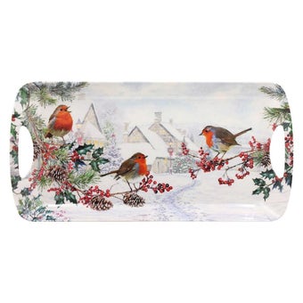 Christmas Robin Medium Tray
