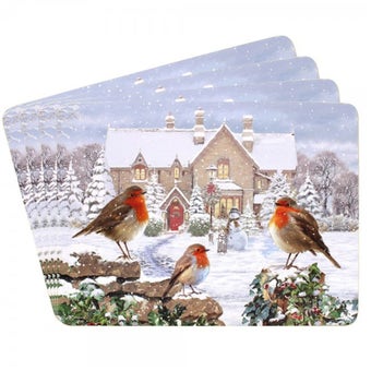 Christmas Robins Placemats Set of 4