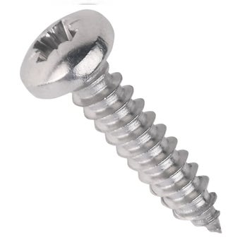 Chrome Pan Head Self Tapper Zinc Plated Screws 6 x 3/4" - Pack of 25