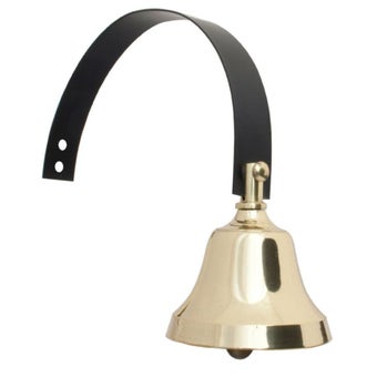 Classic Shop Bell with Black Spring - Polished Brass