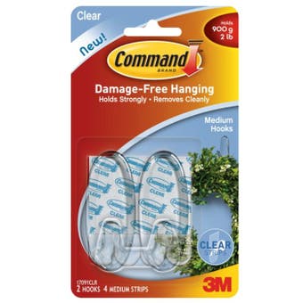 Command™ Hanging Clear Hooks - 2 Medium - 900g
