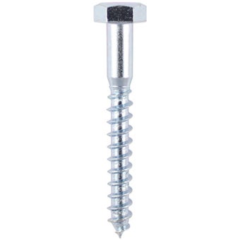 Timco Coach Screws Hex Head Zinc Plated 8.0 x 100mm – Pack of 5 Heavy Duty Wood Screws