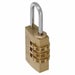 Brass Combination Padlock 20mm – 3 Digit Resettable Security Lock with Hardened Shackle
