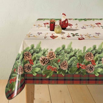 Cone Christmas Oilcloth - Price per metre