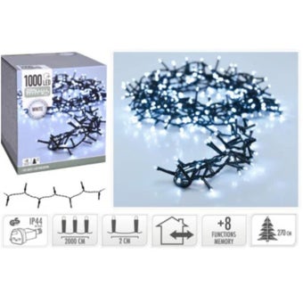 Cool White 1000 LED 8 Function Memory Decoration Lights