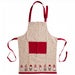 Beige Cotton Christmas Apron with Christmas Design – 84 x 60cm Kitchen Apron with Pocket