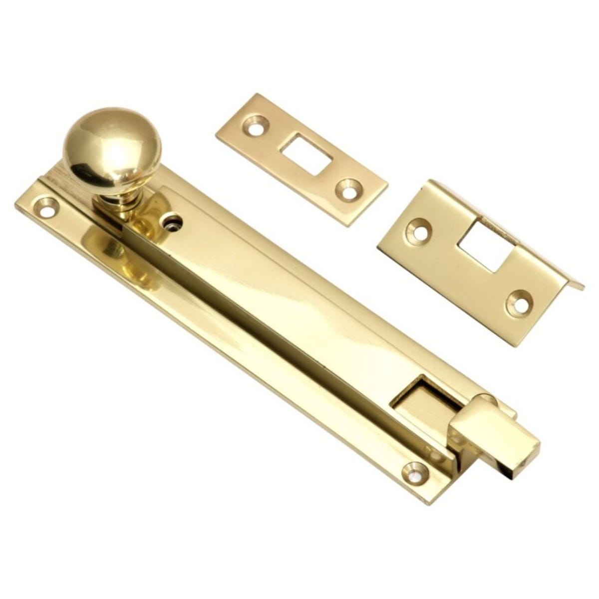 Cranked Locking Bolt 152mm x 36mm - Polished Brass
