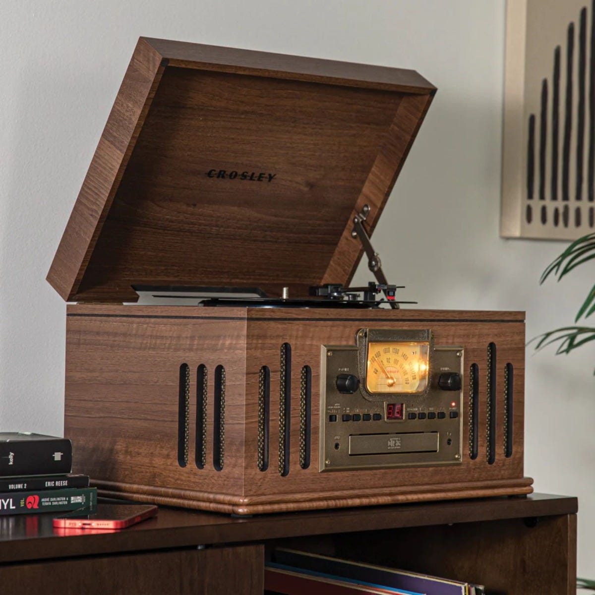 Crosley Encore Classic Musician 8-in-1 Bluetooth Record Player in Walnut Finish
