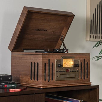 Crosley Encore Classic Musician 8-in-1 Bluetooth Record Player in Walnut Finish