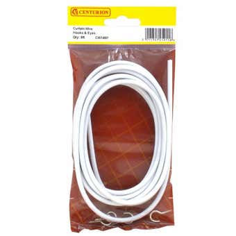 Centurion 8ft Curtain Wire With Hooks & Eyes