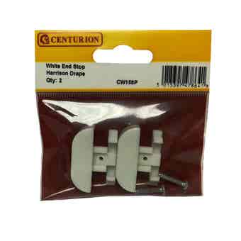Centurion Harrison Drape White Curtain Track End Stop - Pack Of 2