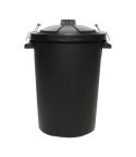 Dosco 90L Litre Large Black Bin