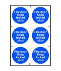 Self-Adhesive PVC Fire Door Keep Locked Shut Sign - 200x300mm