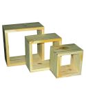 Core Natural Wood Set of 3 Cube Shelves