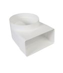 Round To Flat 90° White Ducting Elbow