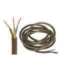 Gold 3 Core Electrical Flex Cable - 0.5 sqmm - Price Per Metre