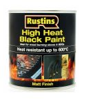 Rustins High Heat Matt Black Paint - 250ml