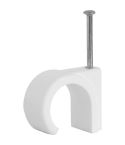 10mm Round White  Cable Clips - Box of 100