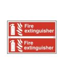 Red PVC Scripted Fire Extinguisher Signs -  2 x 300mmx100mm