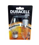 Eveready 40W Incandescent Clear Candle E27/ ES Lightbulb - Pack Of 2