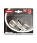 Eveready 15W Small Screw Cap E14/ SES Oven Light Bulb - Pack of 2   