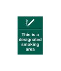 This is a designated smoking area - PVC Sign (200 x 300mm)