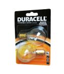 Duracell 25W Rough Service Mini Globe SBC / B15 Lightbulb - Pack Of 2
