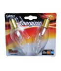 Energizer 33w Eco Halogen Clear Candle SBC / B15 Lightbulb - Pack Of 2
