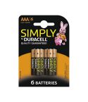 Duracell Simply AAA Batteries - Pack Of 6      