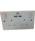 Double Switched Socket with 2 x 2.1A USB Charger Ports
